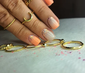 Szalon töltés no file technika & glitter ombre & milky ombre